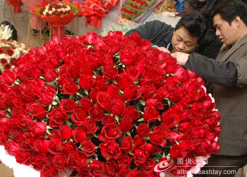 情人节 4000元999朵 豪华 玫瑰花束诞生记 园林资讯 中国园林网