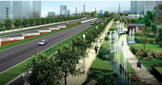 重庆大学城科技大道景观设计